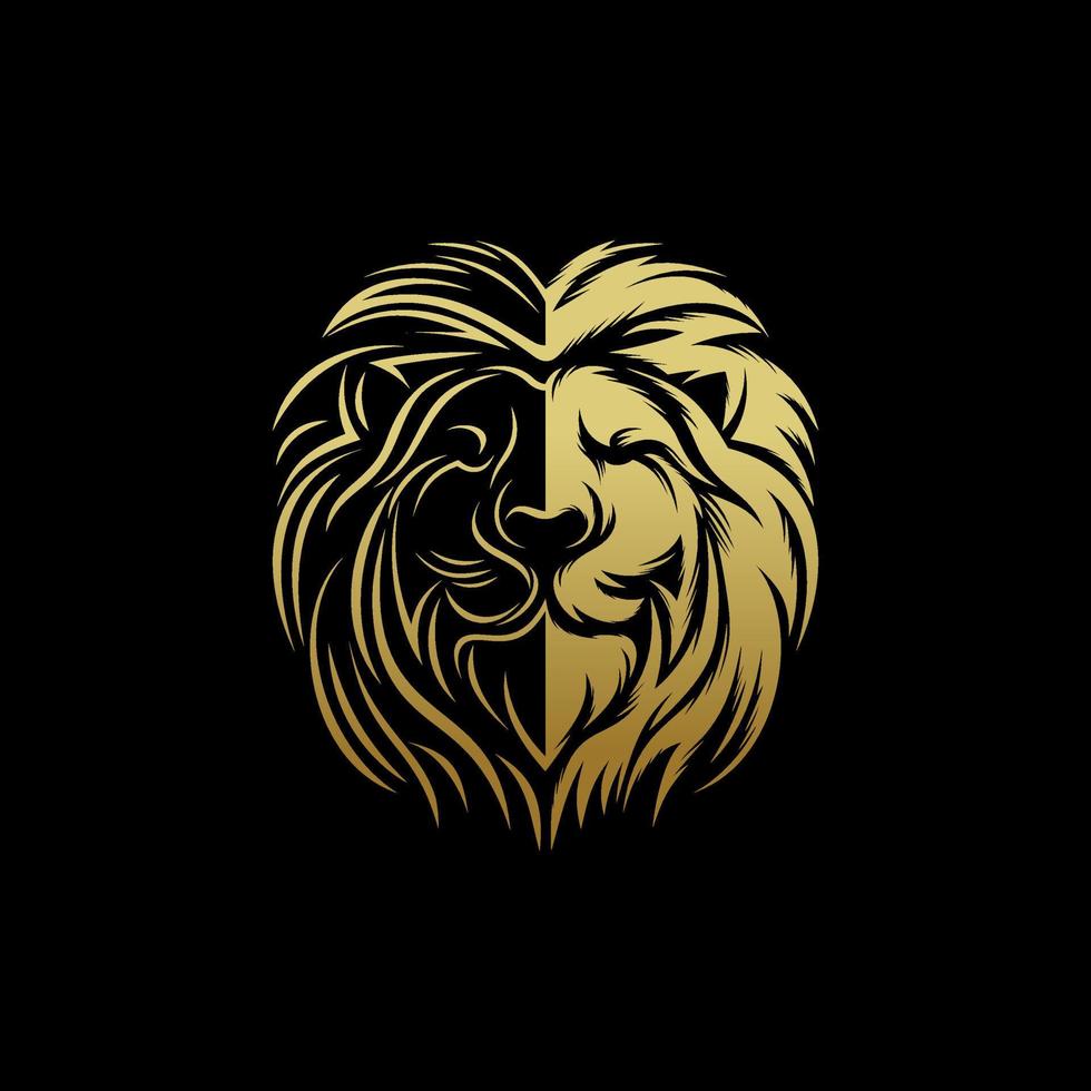 König der Löwen-Logo-Design-Vektor-Vorlage vektor