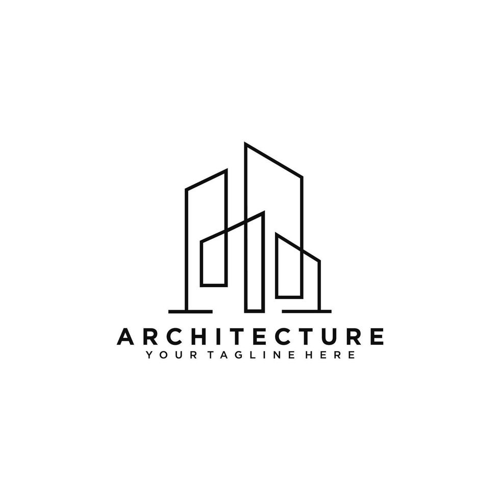 Architektur-Logo-Design, Vektor-Bauunternehmen-Markendesign-Vorlage. Architekt und Bauvektor-Logo-Vorlage vektor