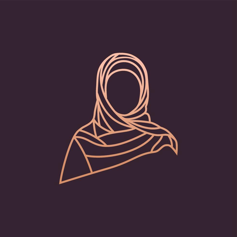 hijab logotyp vektor. hijab vektor grafisk design.