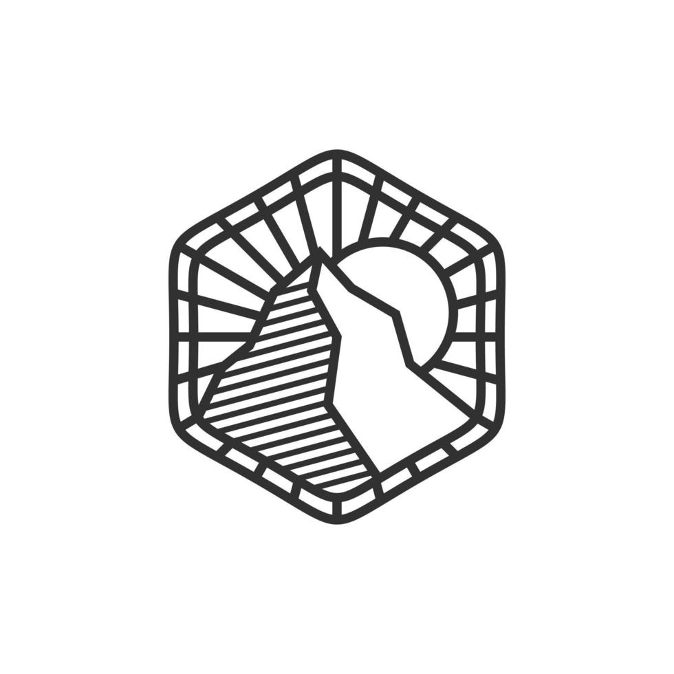 berg linje konst logotyp design vektor mall