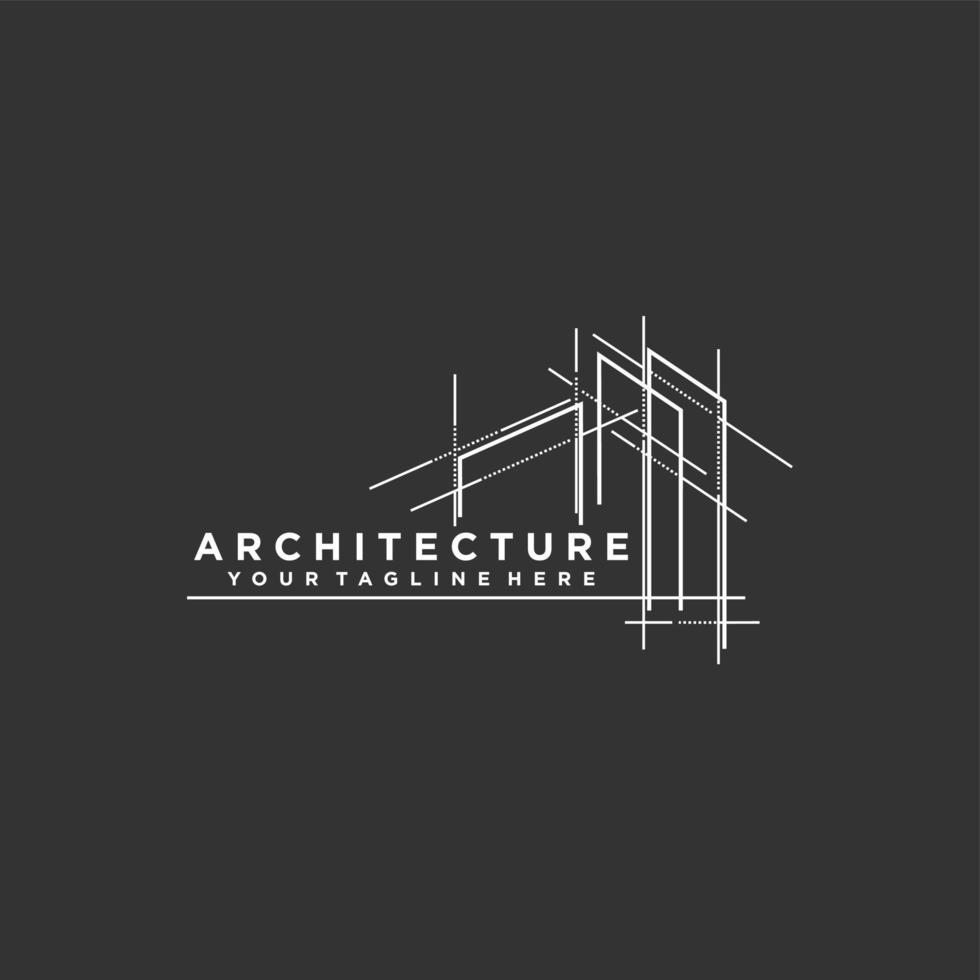 Architektur-Logo-Design, Vektor-Bauunternehmen-Markendesign-Vorlage. Architekt und Bauvektor-Logo-Vorlage vektor