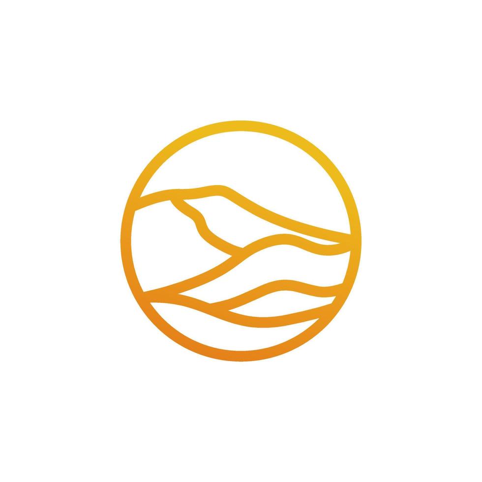 Desert Line Art Logo-Vorlage. Wüstenlogo isoliert. Wüstenvektorillustration. vektor