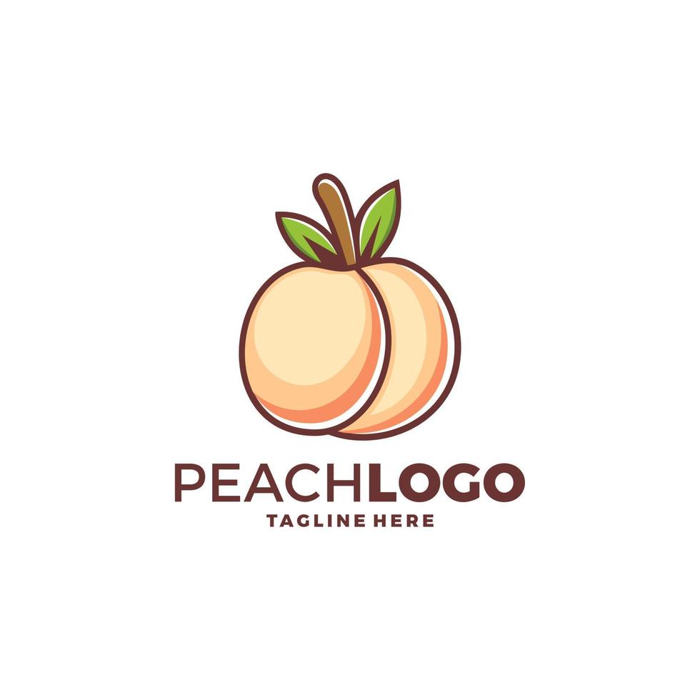 kreativa persika logotyp symbol design illustration vektor