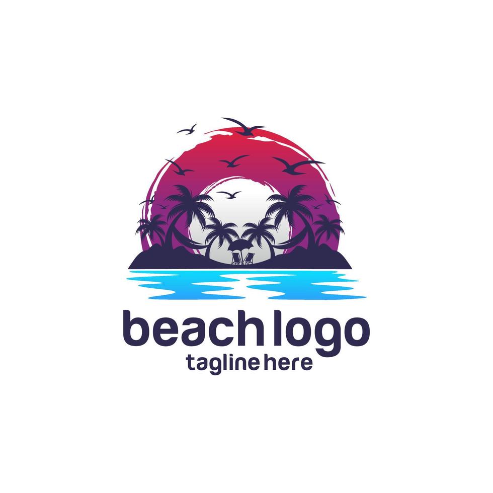 stranden logotyp vektor mall