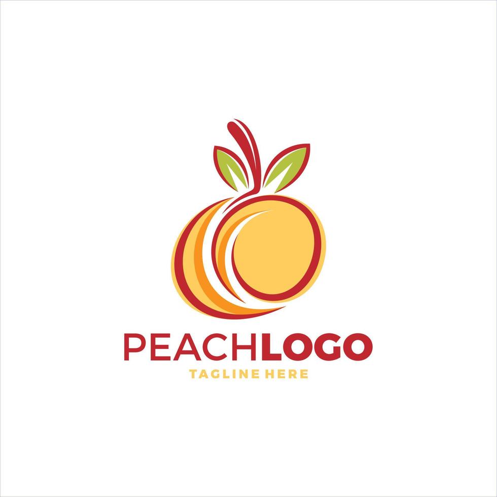 kreative pfirsichlogosymbol-designillustration vektor