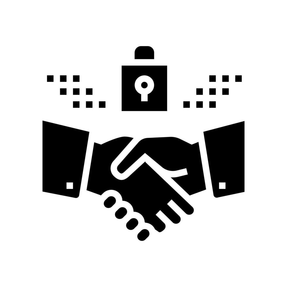 handshake vorhängeschloss glyph symbol vektorillustration vektor