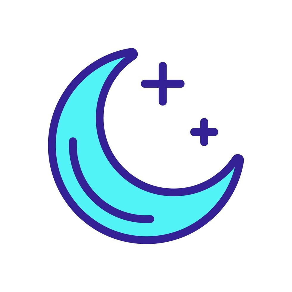 månen och korsar ikonen vektor. isolerade kontur symbol illustration vektor