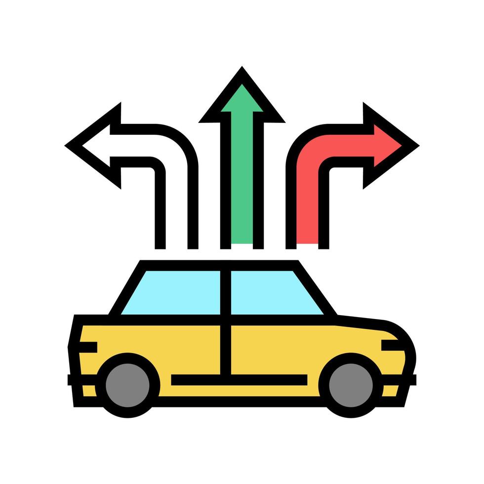 Auto Richtungen Farbe Symbol Vektor Illustration