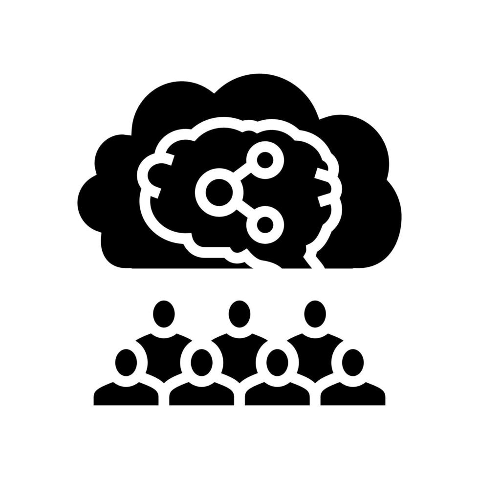 Glyphensymbol-Vektorillustration für soziale Intelligenz vektor