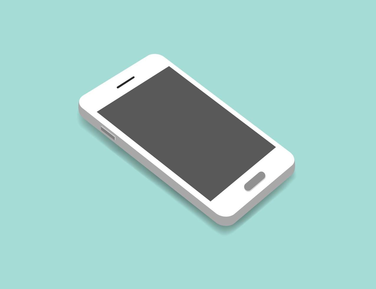 isometrische smartphone-gerätesymbolillustration minimalistisches gerät vektor