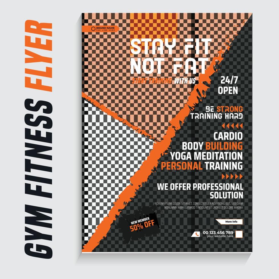 fitness flyer gym hälsa yoga affisch mall design gratis nedladdning vektor