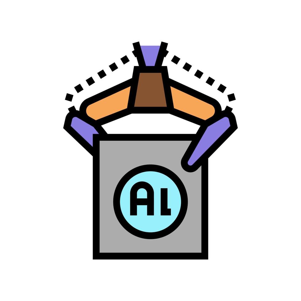 Durchführung der Aluminiumproduktion in der Werksfarbsymbol-Vektorillustration vektor