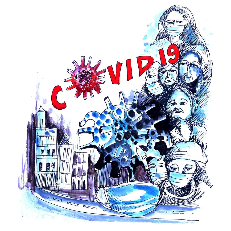 Coronavirus 2019 Covid 19 Alarm Hintergrund vektor