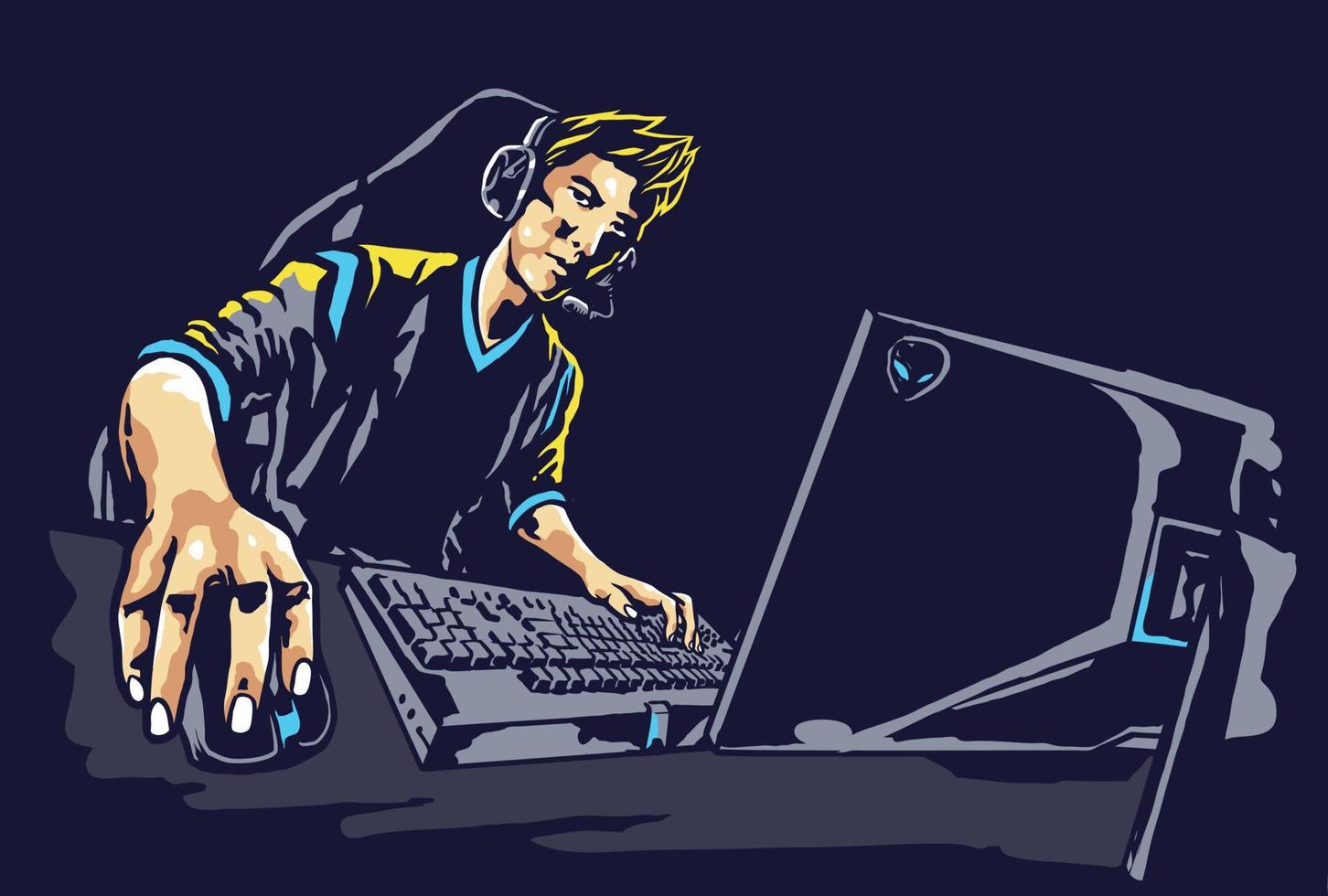 esport pro spieler gamer illustration vektor