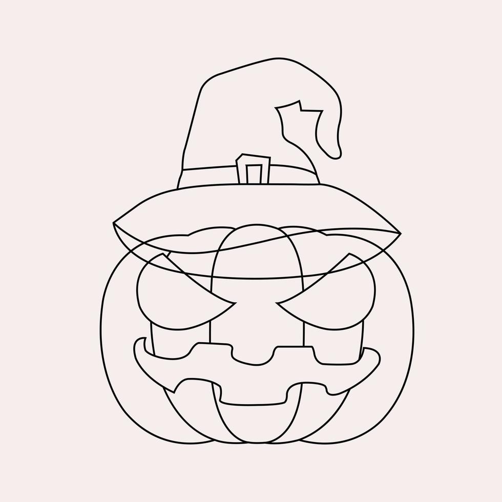 Halloween-Kürbis-Malseite für Kinder-Vektor-Illustration vektor