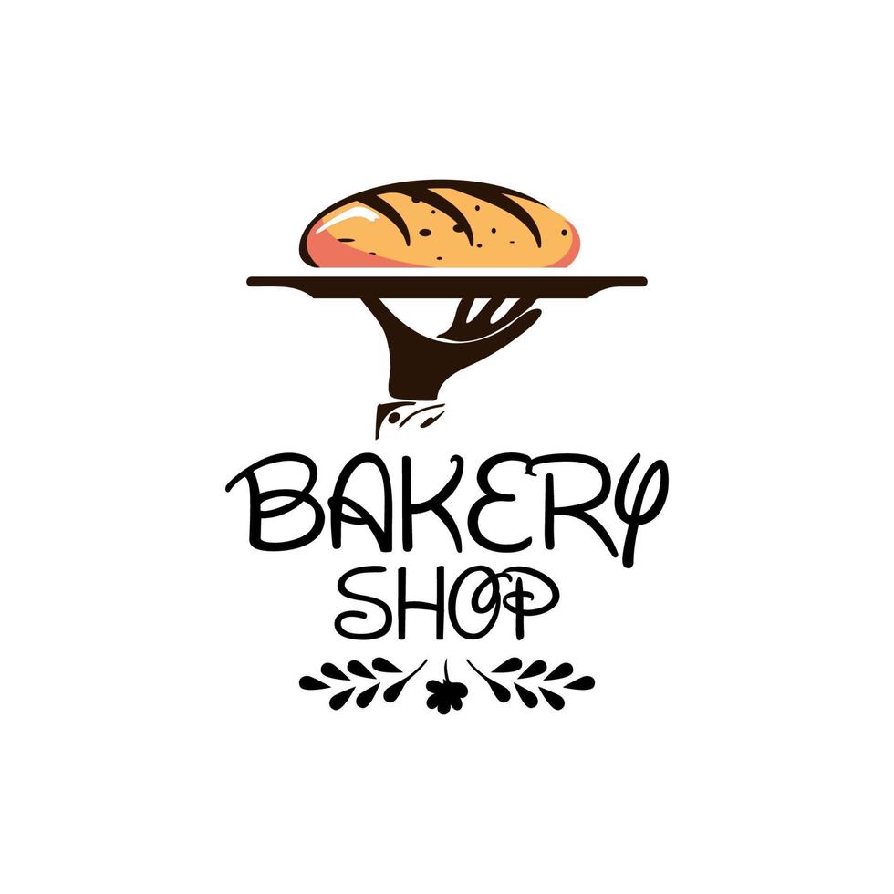 einfache handgezeichnete Bäckerei-Logo-Cliparts vektor