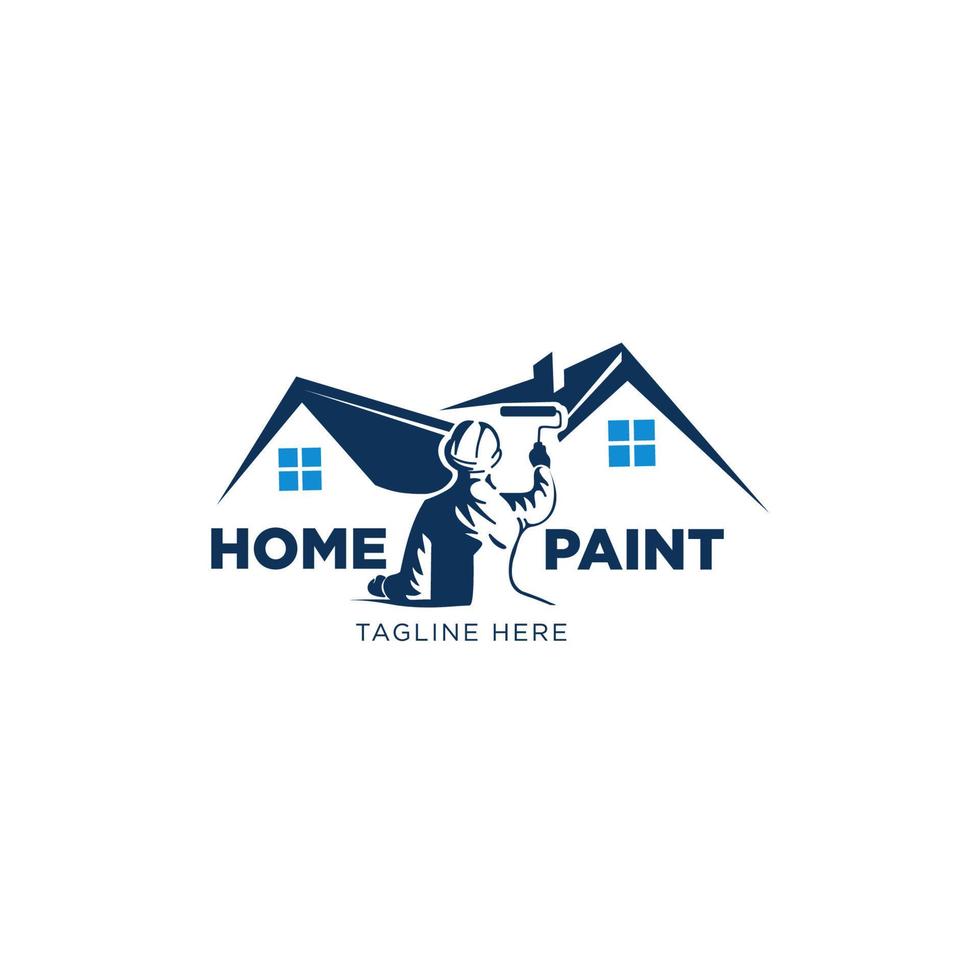 blå färg hus målning logotyp företag clipart vektor