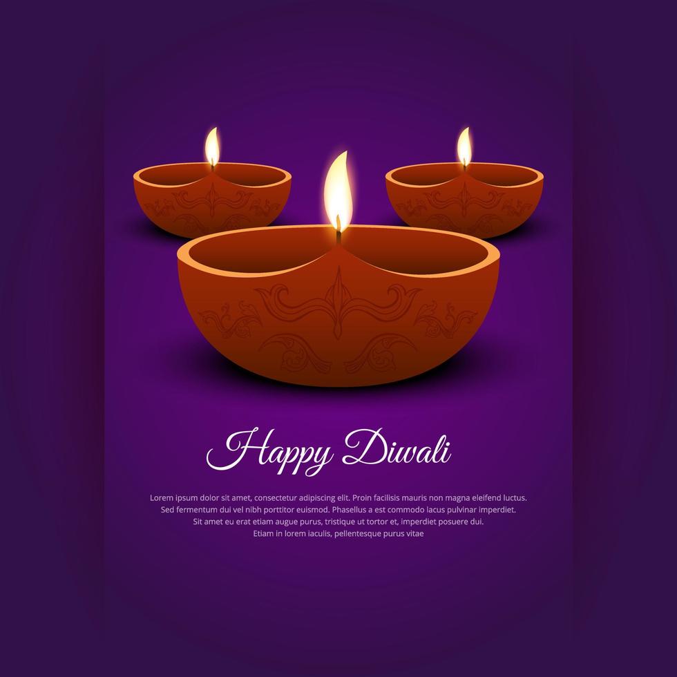 eleganter glücklicher diwali-festdesign-plakatvektor vektor