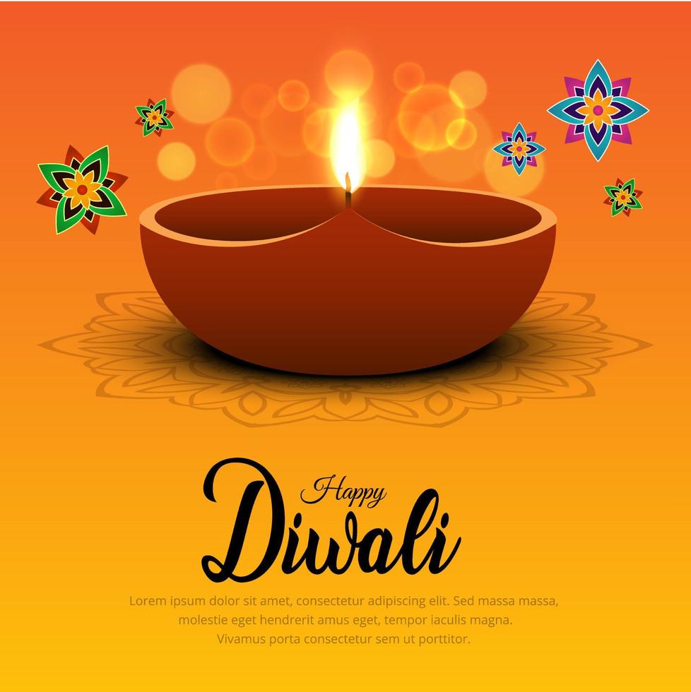feier indisches festival glücklich diwali design hintergrund vektor
