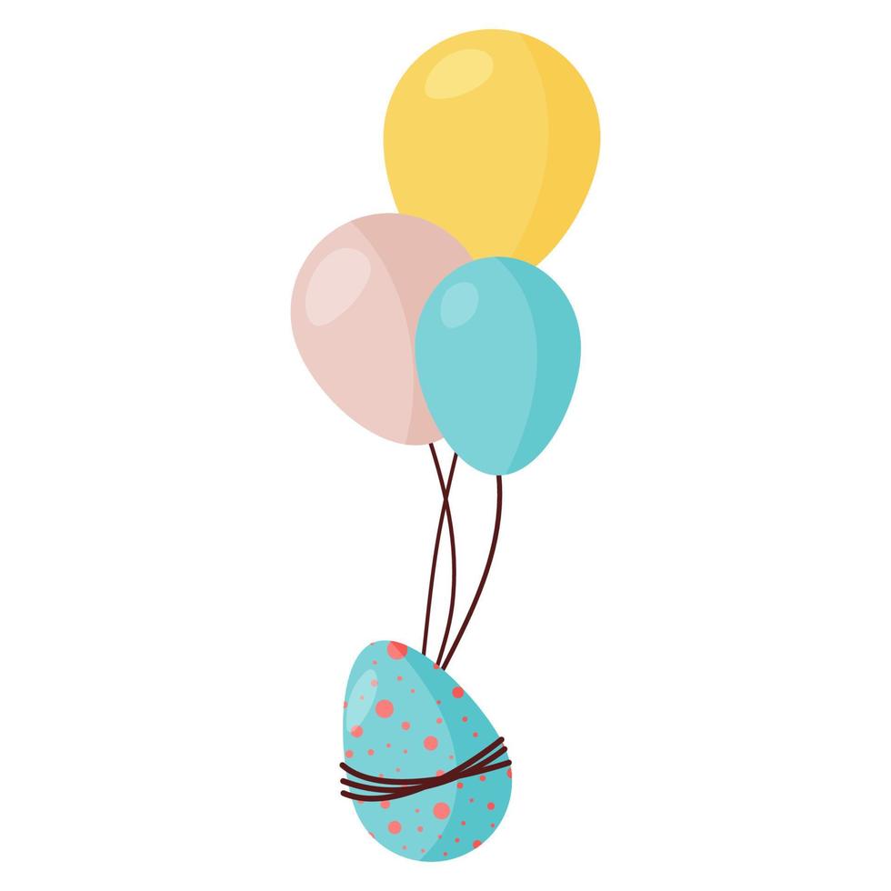 fliegendes Ei auf drei Luftballons vektor