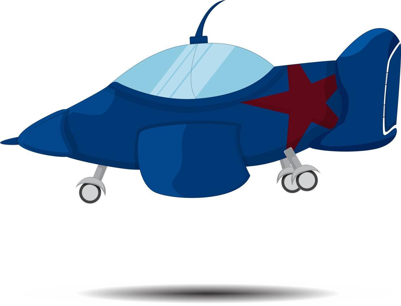 jet fighter stridsplan tecknad illustration på vit bakgrund vektor