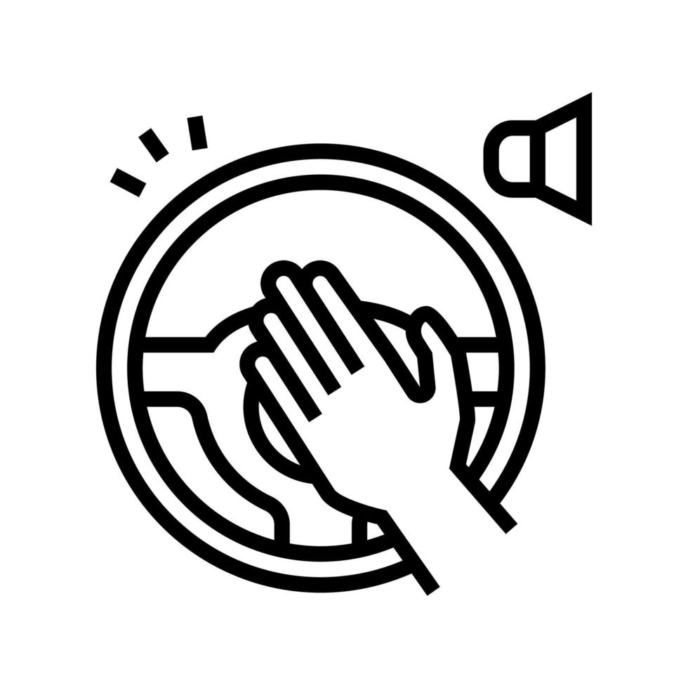Fahrer hupende Linie Symbol Vektor Illustration