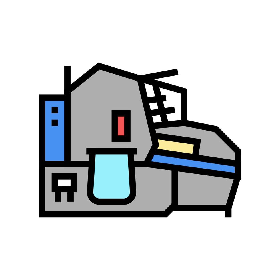 hähnchenfleisch fabrik maschine farbe symbol vektor illustration