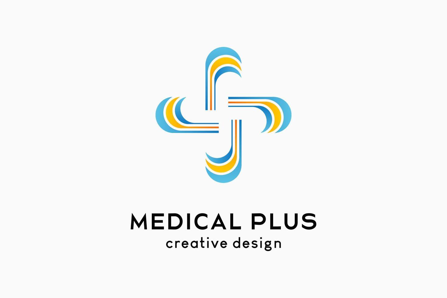 medical plus Logodesign mit kreativem Konzept vektor
