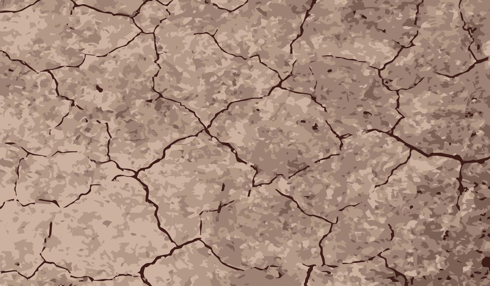 gebrochener brauner Bodenhintergrund, schlechtes trockenes Umgebungsvektor-Tapetenkonzept vektor