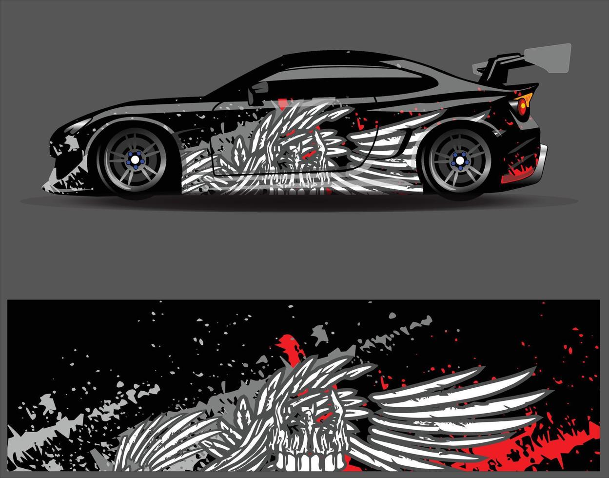 grafik för bil wrap dekal. abstrakt eagle stripe grunge racing och sport bakgrund för racing livery eller daglig användning bil vinyl klistermärke vektor