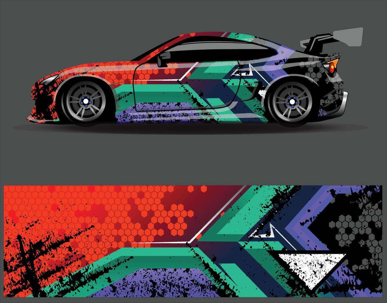 grafik för bil wrap dekal. abstrakt eagle stripe grunge racing och sport bakgrund för racing livery eller daglig användning bil vinyl klistermärke vektor