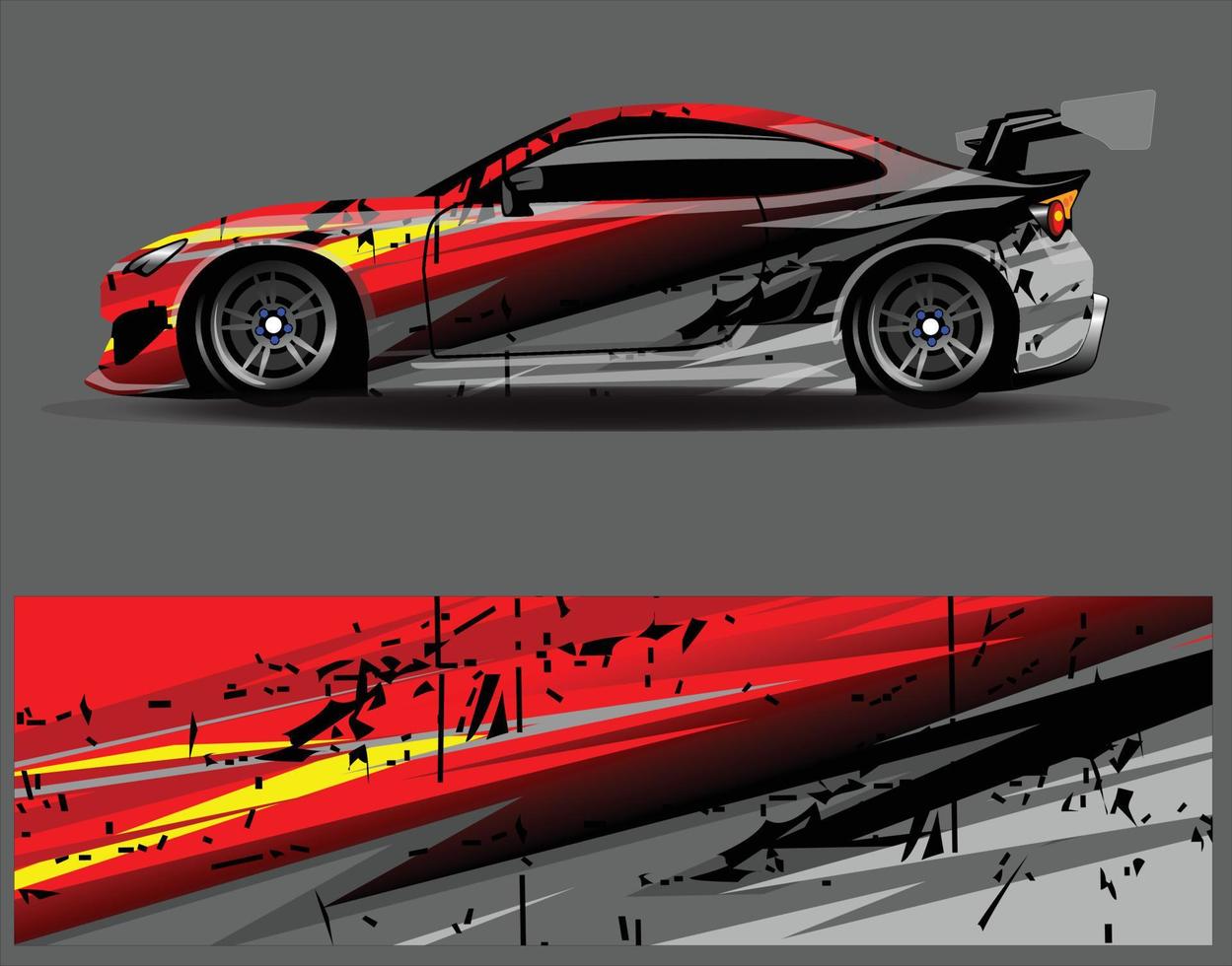 bil wrap dekal vinyl klistermärke design koncept. auto design geometrisk rand tiger bakgrund för wrap fordon racerbilar lastbilar och livery vektor