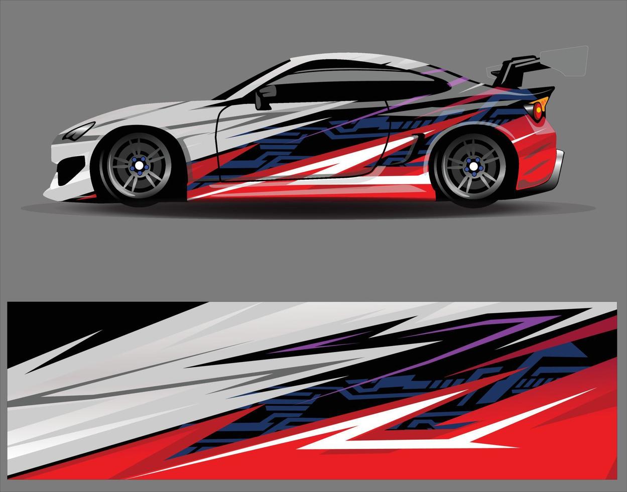 bil wrap dekal vinyl klistermärke design koncept. auto design geometrisk rand tiger bakgrund för wrap fordon racerbilar lastbilar och livery vektor