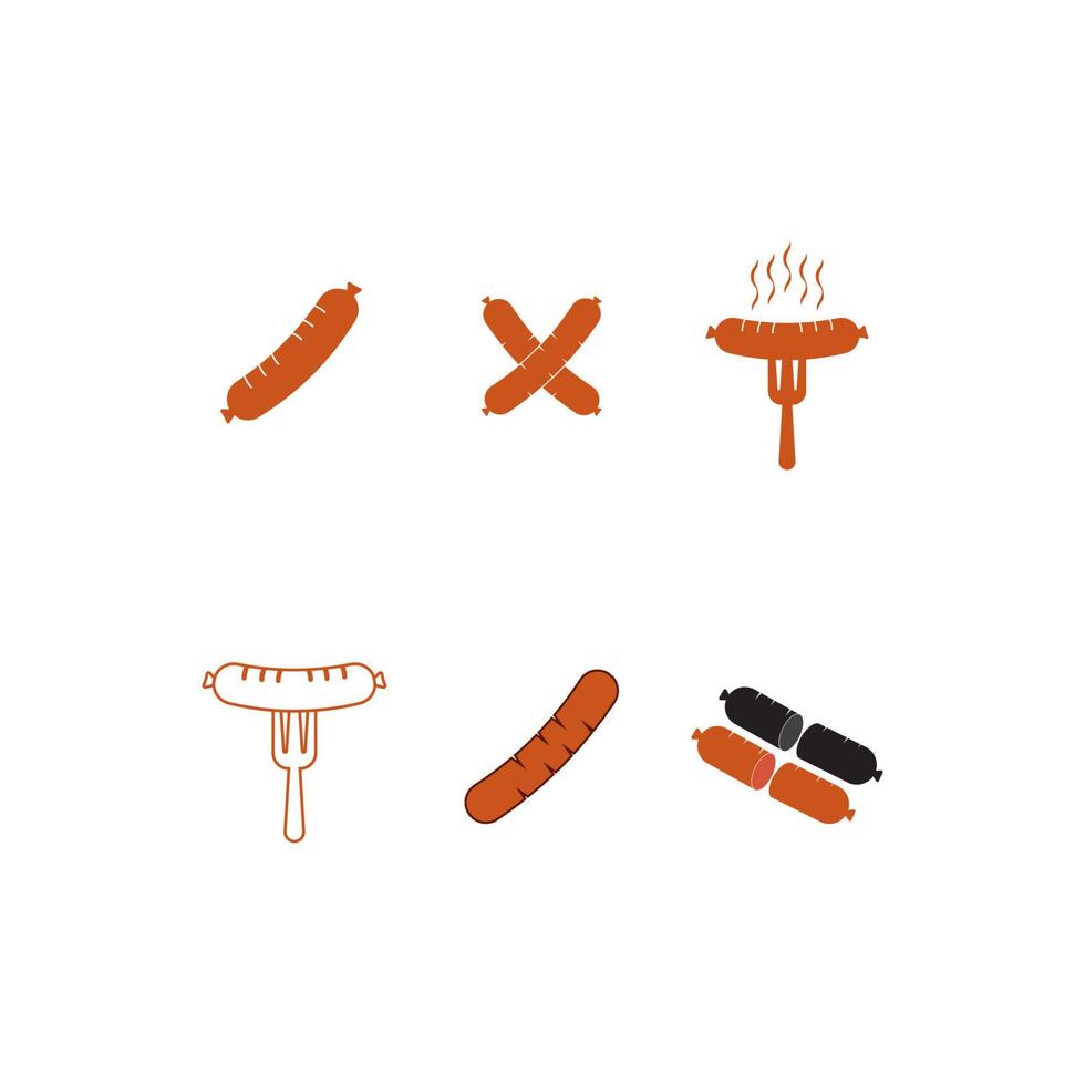 Designvorlage für Wurstsymbolvektorillustration. vektor