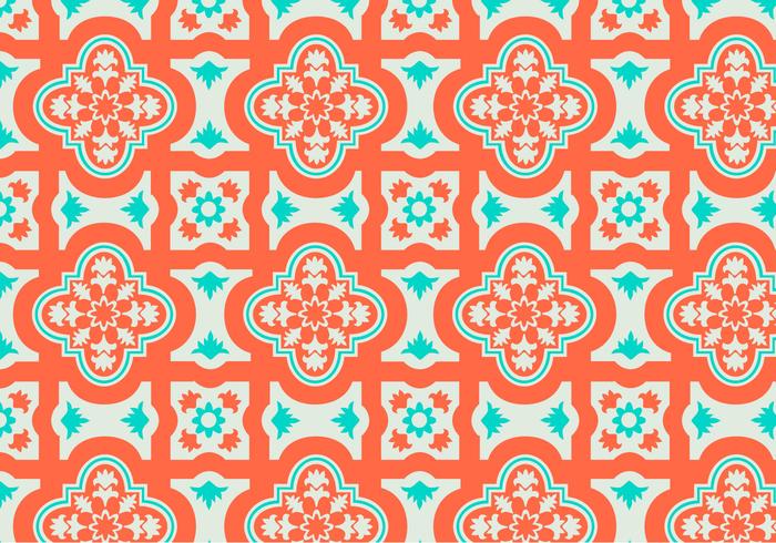 Orange och Teal Marockansk Pattern Bakgrund Vector