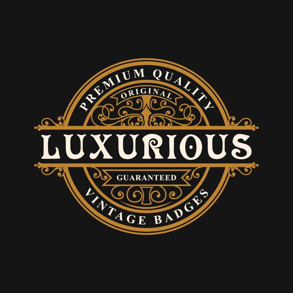 Vintage-Luxus-Ornament-Logo vektor