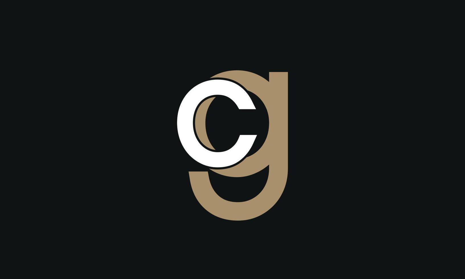 alphabet buchstaben initialen monogramm logo cg, gc, c und g vektor
