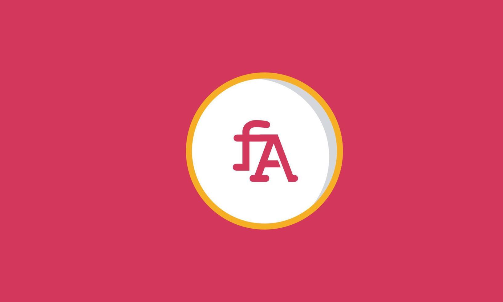 alphabet buchstaben initialen monogramm logo fa, af, f und a vektor