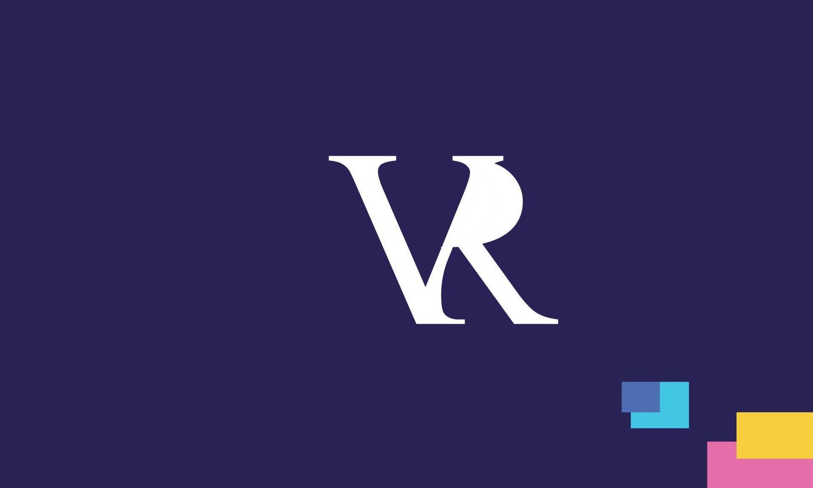 alfabetet bokstäver initialer monogram logotyp vr, rv, v och r vektor
