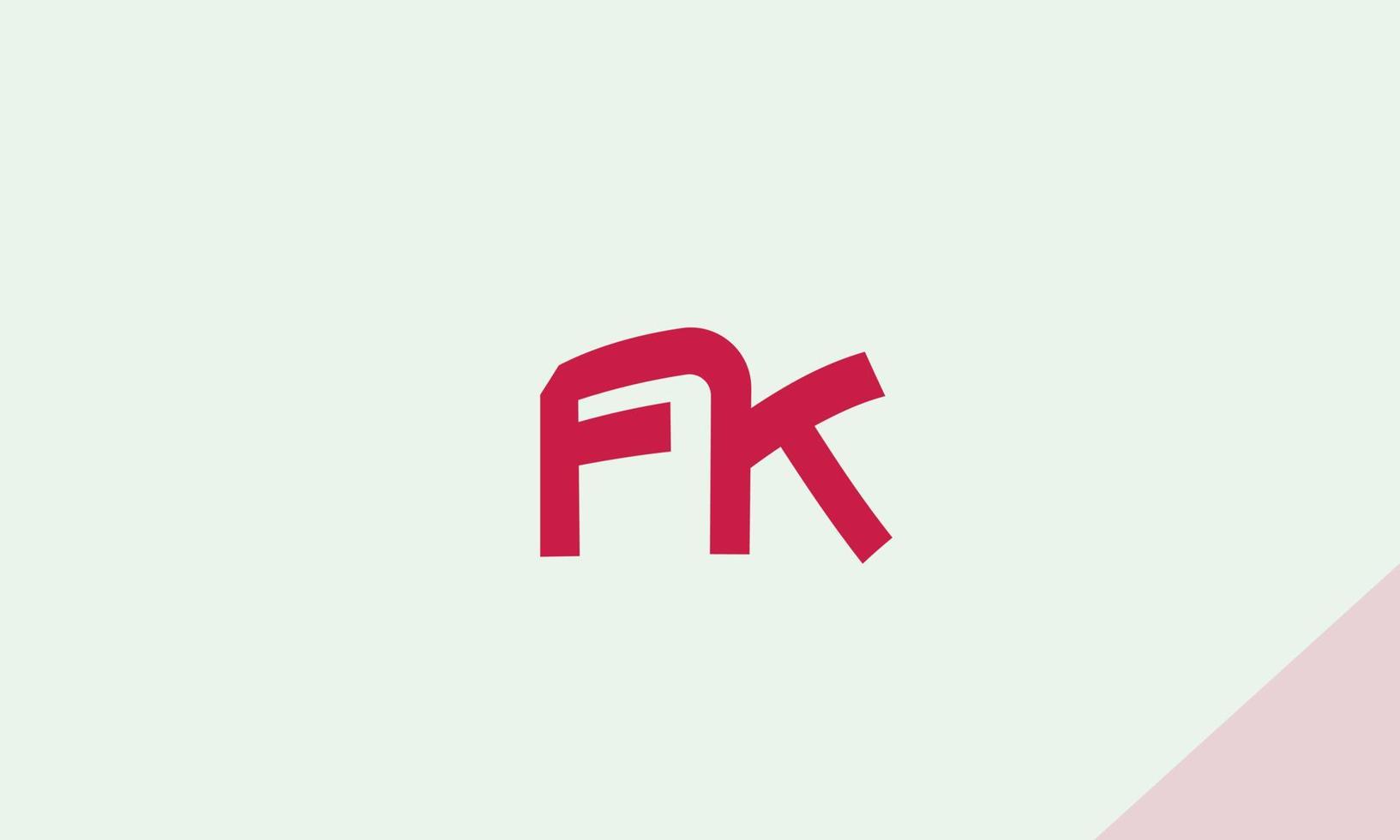 alfabetet bokstäver initialer monogram logotyp fk, kf, f och k vektor