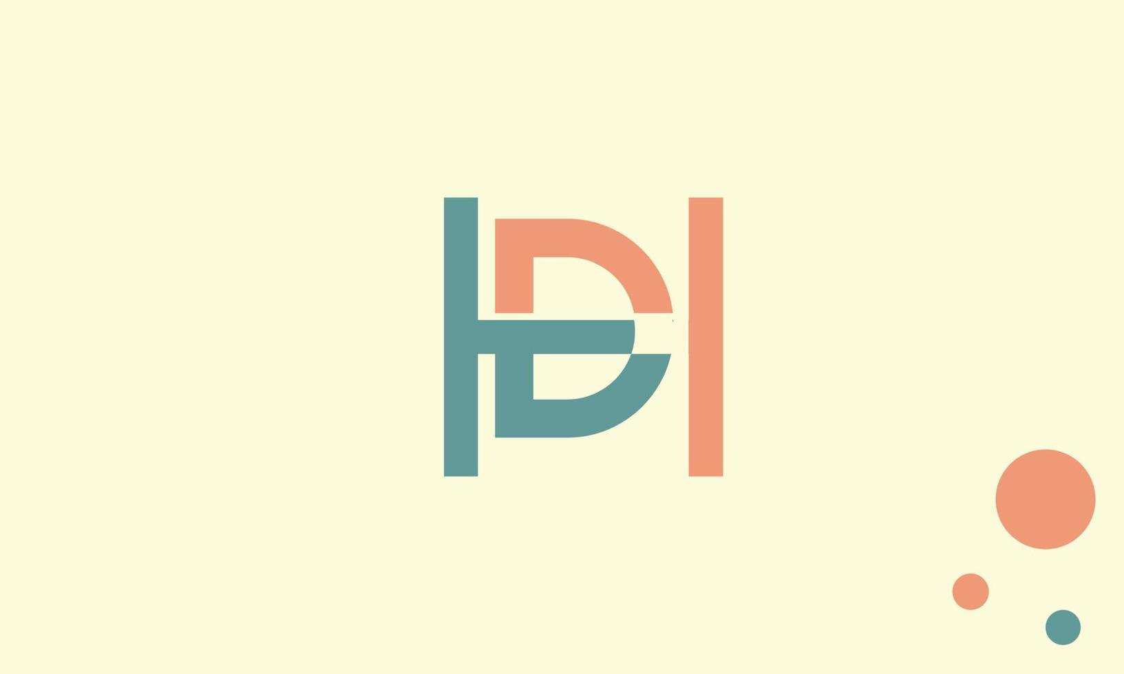 alphabet buchstaben initialen monogramm logo hd, dh, h und d vektor