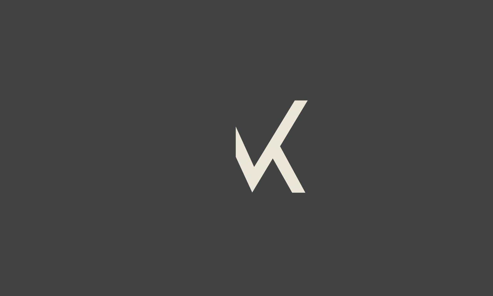 alfabetet bokstäver initialer monogram logotyp vk, kv, v och k vektor