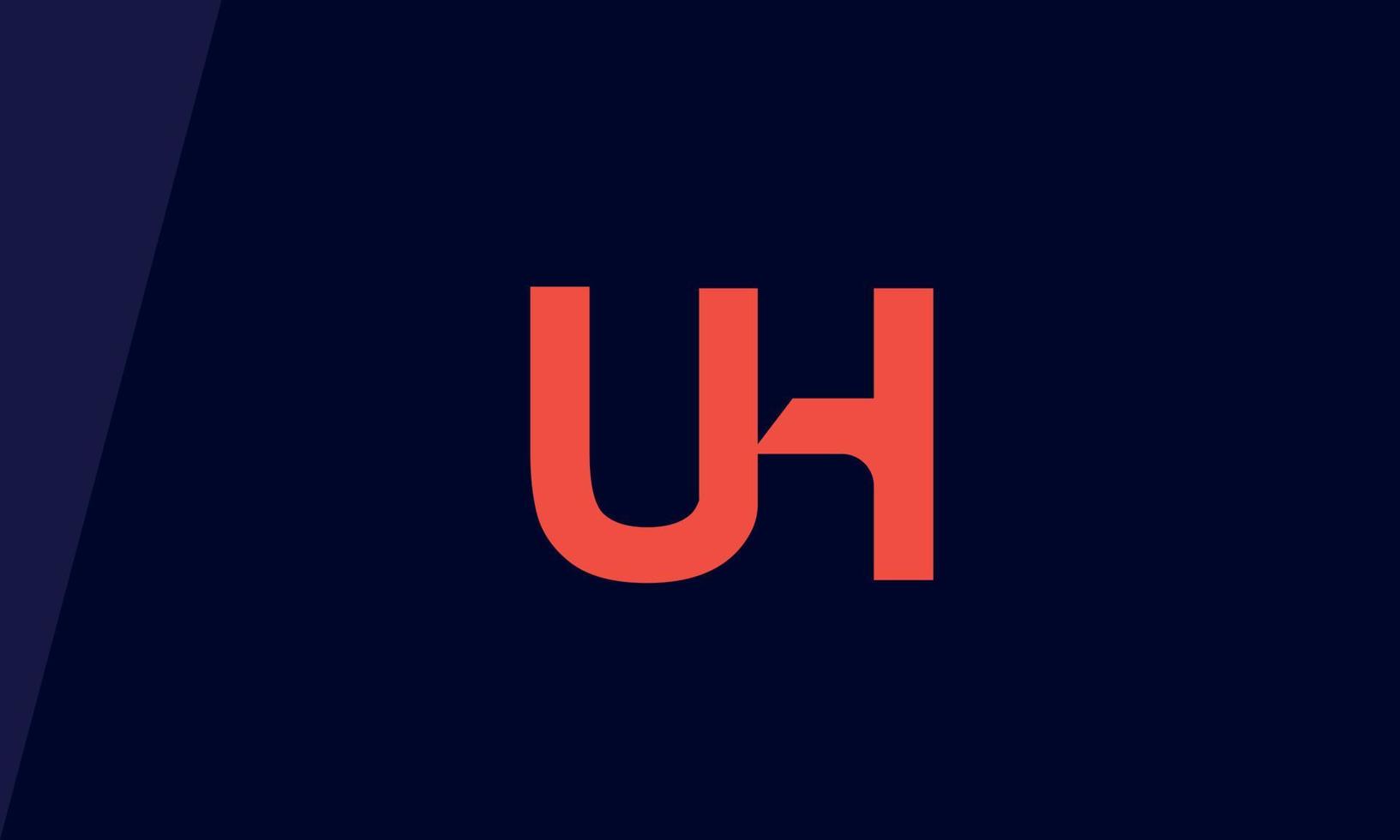alfabetet bokstäver initialer monogram logotyp uh, hu, u och h vektor