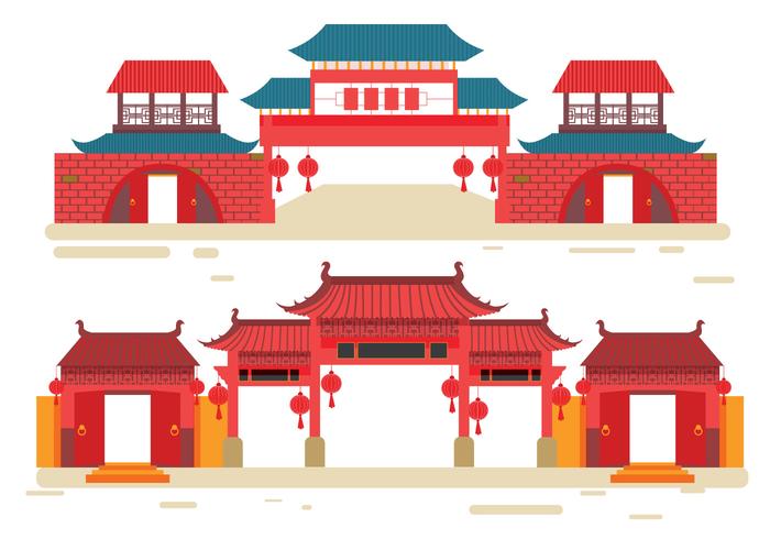 Kina Town Vector