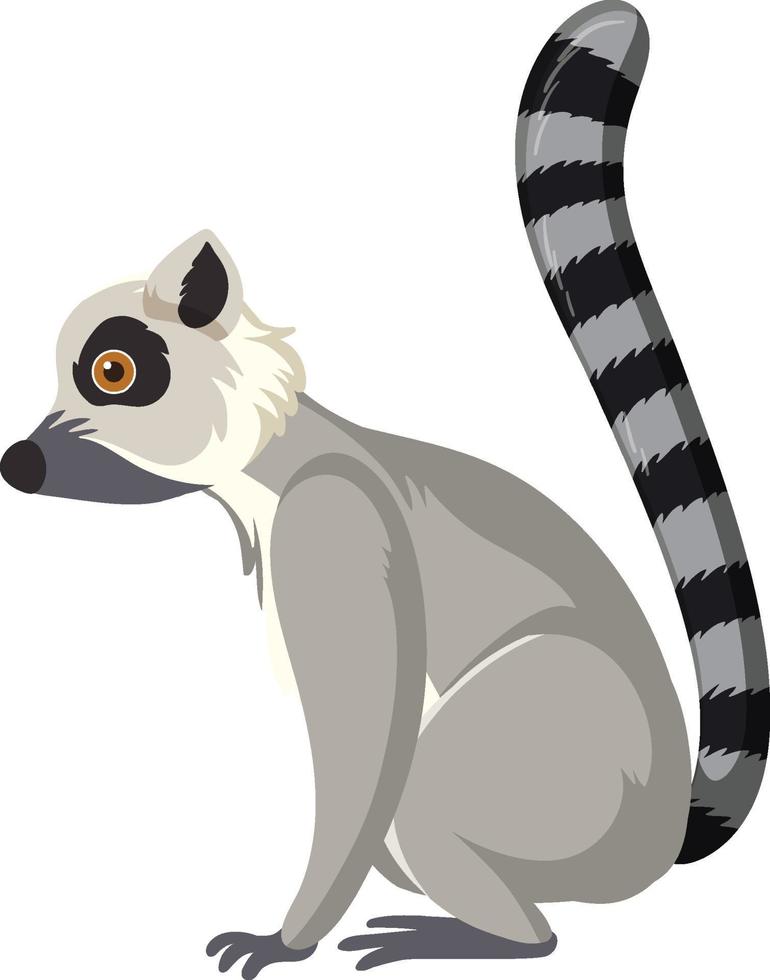 sidovy av lemur isolerade vektor