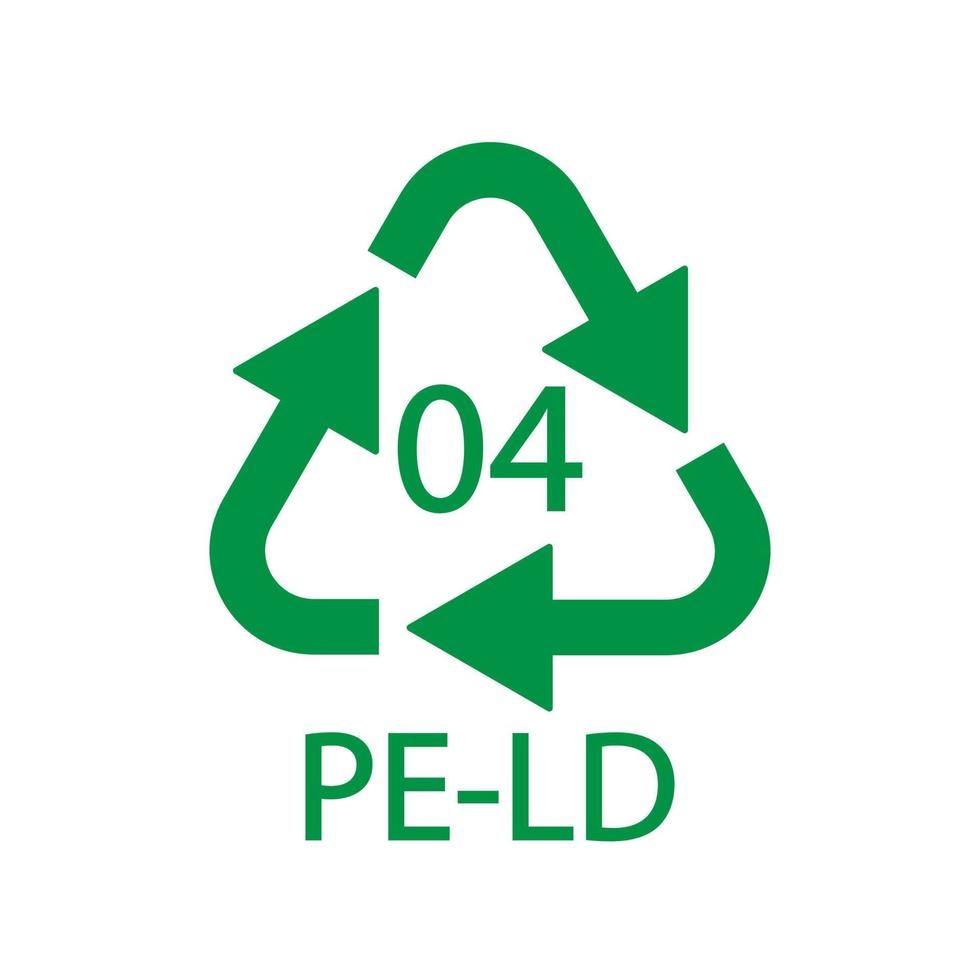 pe-ld 04 Recycling-Code-Symbol. Kunststoff-Recycling-Vektor-Polyethylen-Zeichen mit niedriger Dichte. vektor