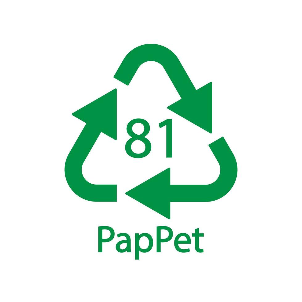Papierkarton. Recyclingcodes 81 pappet. Verbundwerkstoffe Zeichen. Vektor-Illustration vektor