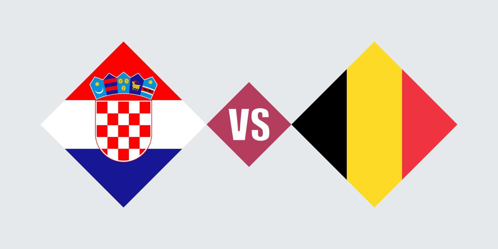 Kroatien vs Belgien flaggkoncept. vektor illustration.