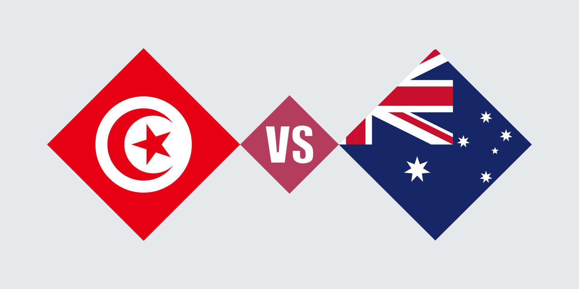 tunesien vs australien flaggenkonzept. Vektor-Illustration. vektor