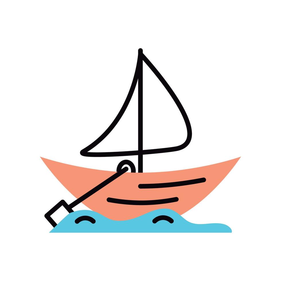 segelbåt transport ikon vektor